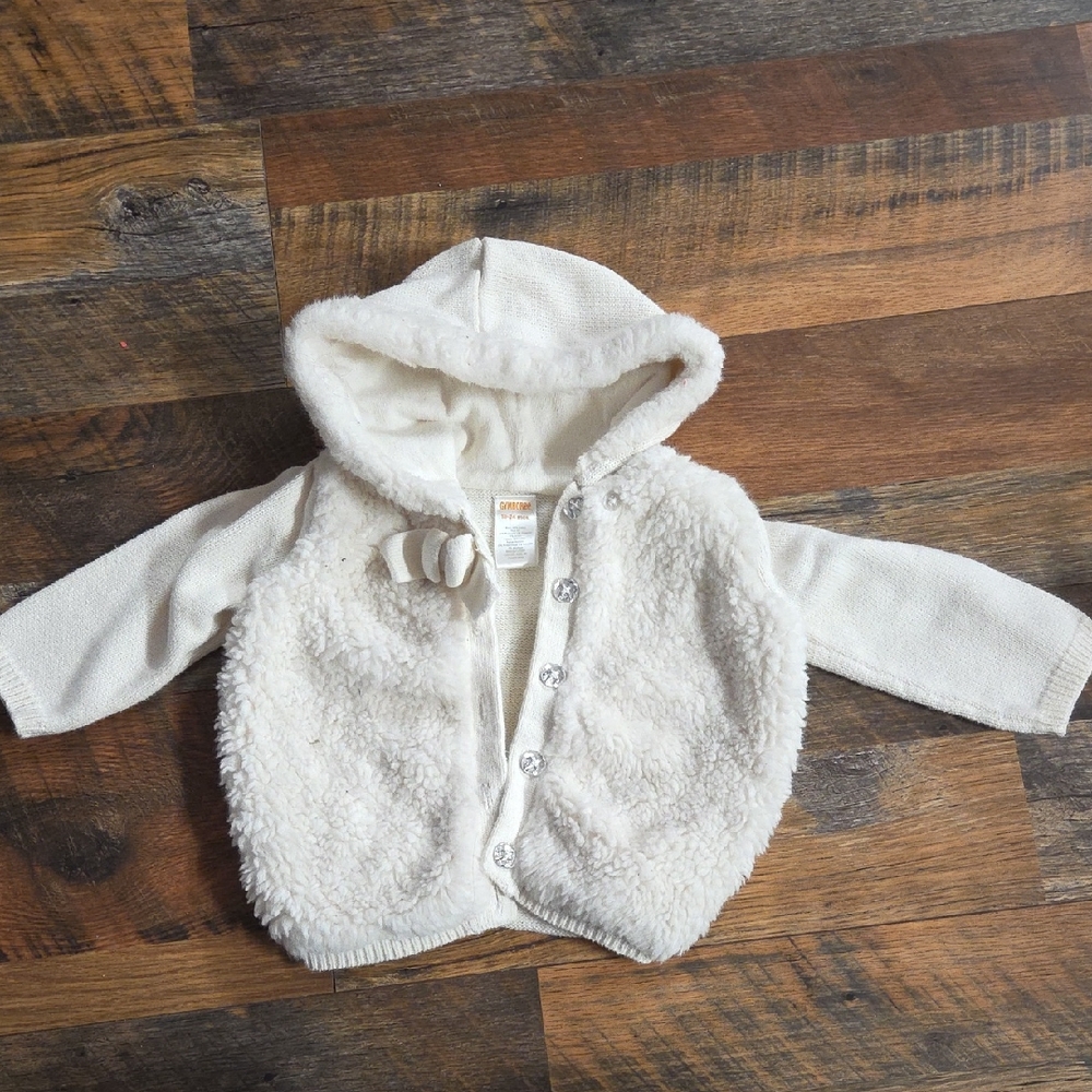 Cozy White Hooded Baby Jacket
